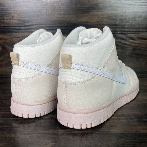 Nike Dunk High Retro PRM Cracked Leather Swoosh: DV0822-100 Size 11.5 - Picture 3 of 11